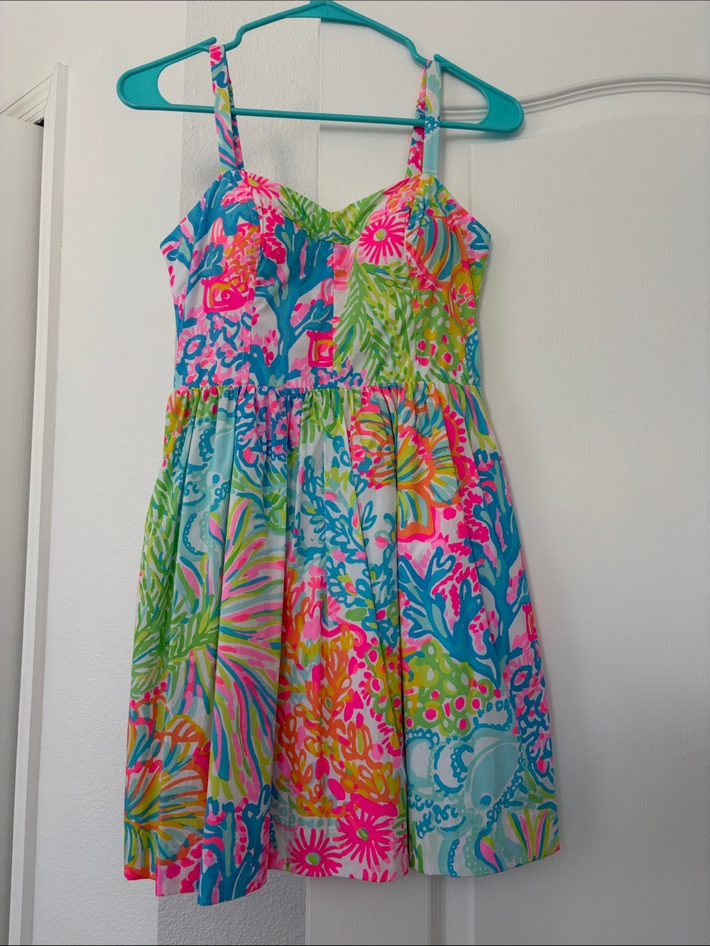 Lilly Pulitzer Girls Tropical Floral Sundress in Pink, Blue, Green